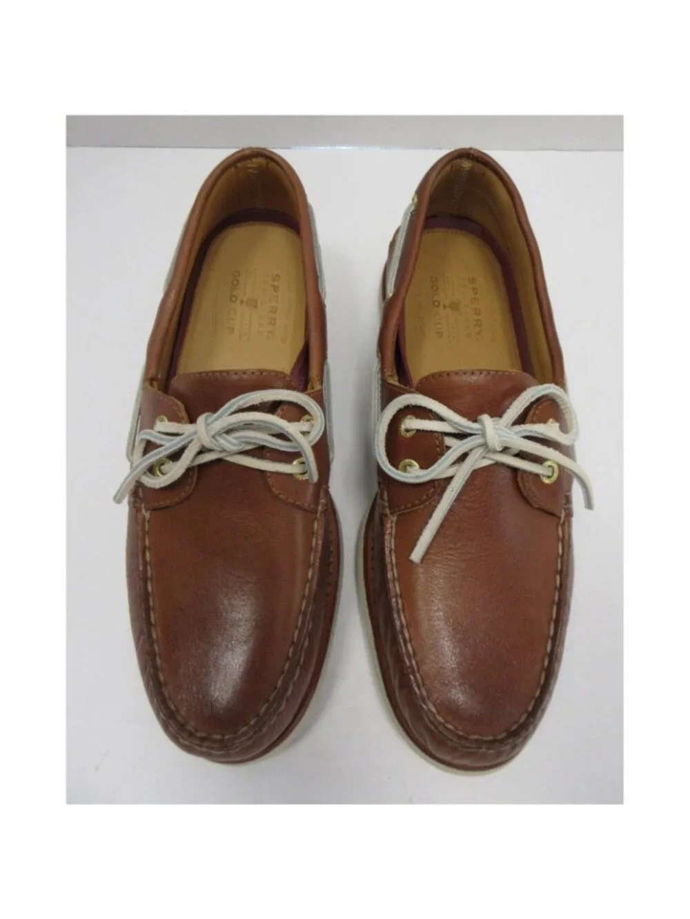 Sperry Top Sider Boat Shoes 11M Gold Cup A/O 2-Eye Leather Slip On NEW